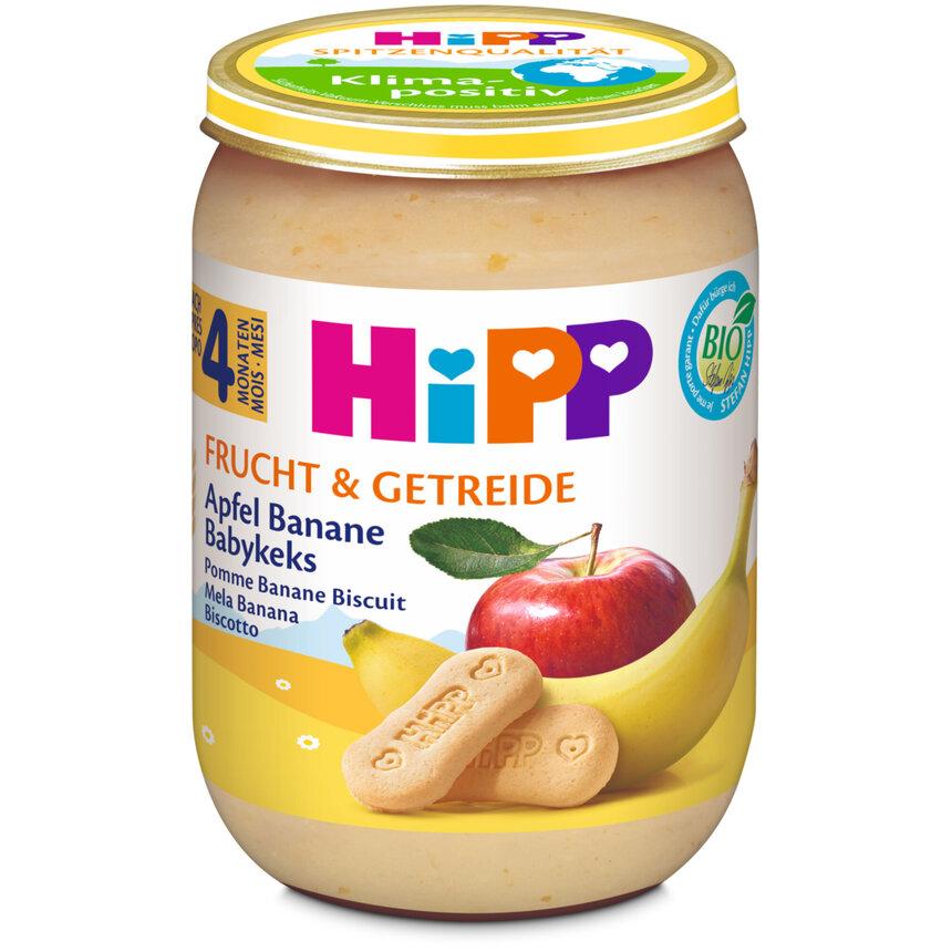 HiPP BIO Mollë – Banane me Biskotë për bebe 190 g