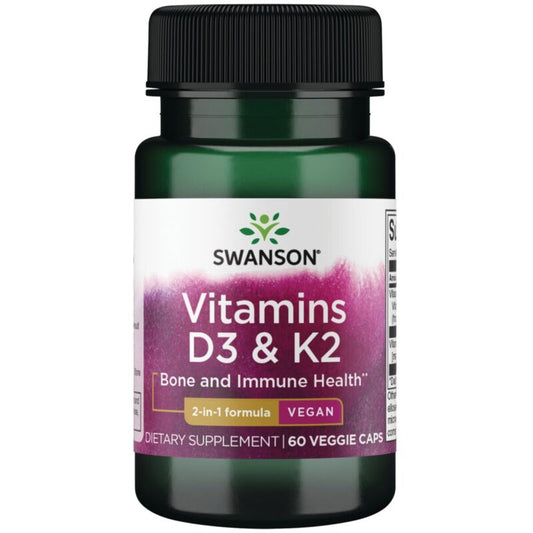 Swanson Vitamin D3 & K2 60 Kapsula