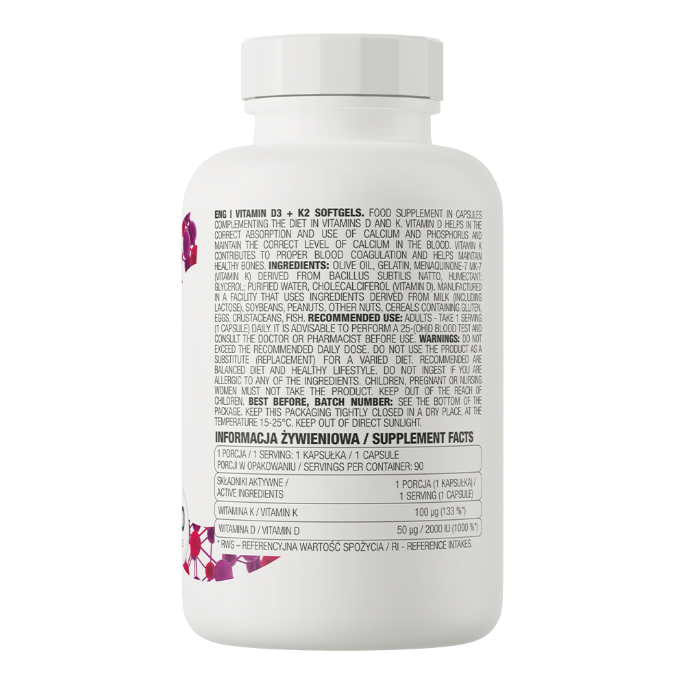Vitamin D3 + K2 90 capsules