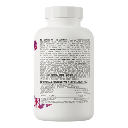 Vitamin D3 + K2 90 capsules